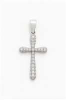Ciondolo croce da donna in oro bianco con zirconi – 2.00 g – Idee Preziose dal 1987 - IP.CHK18B/40